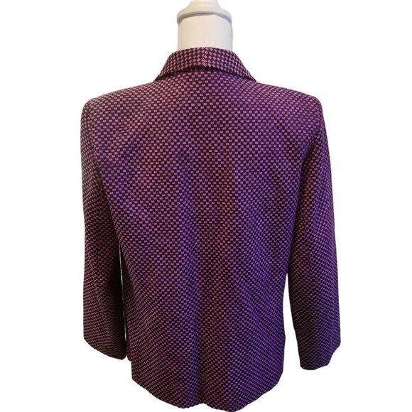 Doncaster Blazer Womens 8 Purple Pink Chenille Tweed Open Jacket - Picture 2 of 12